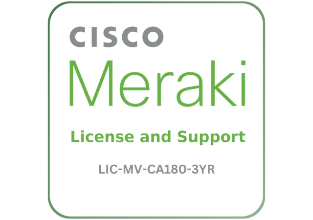 Cisco Meraki LIC-MV-CA180-3YR MV 180 Day Cloud Archive License, 3Y - License and Support Service