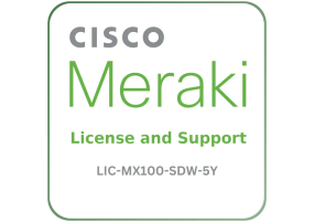 Cisco Meraki LIC-MX100-SDW-5Y Secure SD-WAN Plus - License and Support Service