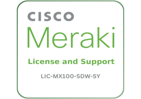 Cisco Meraki LIC-MX100-SDW-5Y Secure SD-WAN Plus - License and Support Service