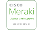 Cisco Meraki LIC-MX450-SDW-3Y Secure SD-WAN Plus - License and Support Service