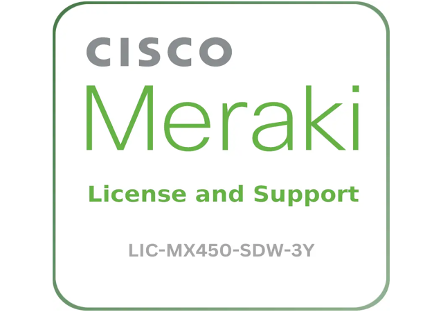 Cisco Meraki LIC-MX450-SDW-3Y Secure SD-WAN Plus - License and Support Service