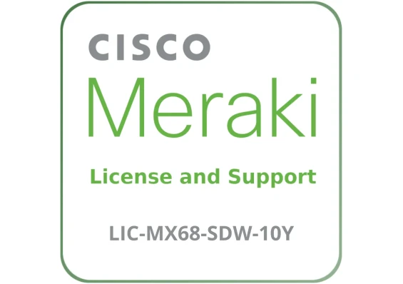 Cisco Meraki LIC-MX68-SDW-10Y Secure SD-WAN Plus - License and Support Service